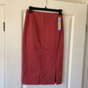 Classic Women's Midi Pencil Skirt in Rose Pink